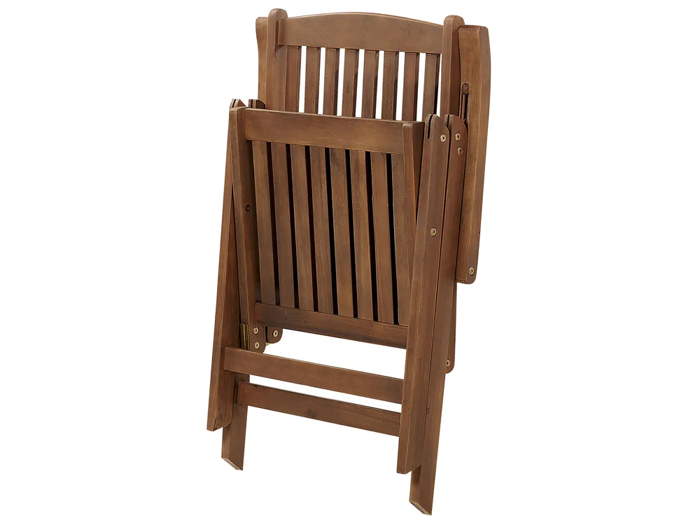 Bistro Set Folding AMANTEA Acacia Wood Dark Brown_871661