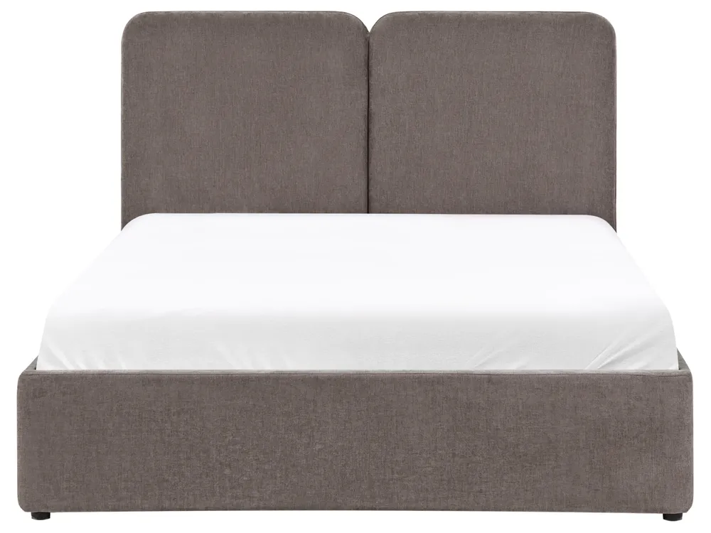 Bett mit Stauraum ARBOIS Chenillegewebe Taupe 140 x 200 cm_1023108