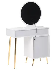 Dressing Table with Mirror and Stool YVES LED White_881921