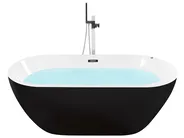 Vasca idromassaggio freestanding con LED NEVIS 170 x 80 cm Nero_783296