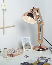 Desk Lamp SALADO Adjustable Wood Copper_1187250