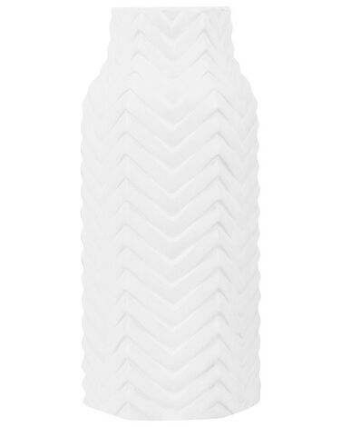 Jarrón decorativo de gres blanco 32 cm XANTHOS