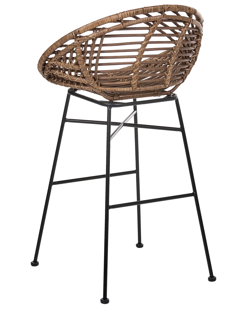 Set of 2 Bar Chairs WINDOM Rattan Brown_1072243
