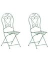 Set di 2 sedie da giardino pieghevoli in metallo verde TRENTO_780727
