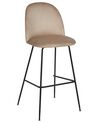 Conjunto de 2 sillas de bar de terciopelo gris pardo ARCOLA_902383