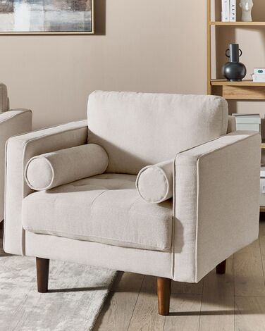 Fabric Armchair Beige NURMO