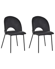 Set di 2 sedie da pranzo COVELO Velluto Nero_968540
