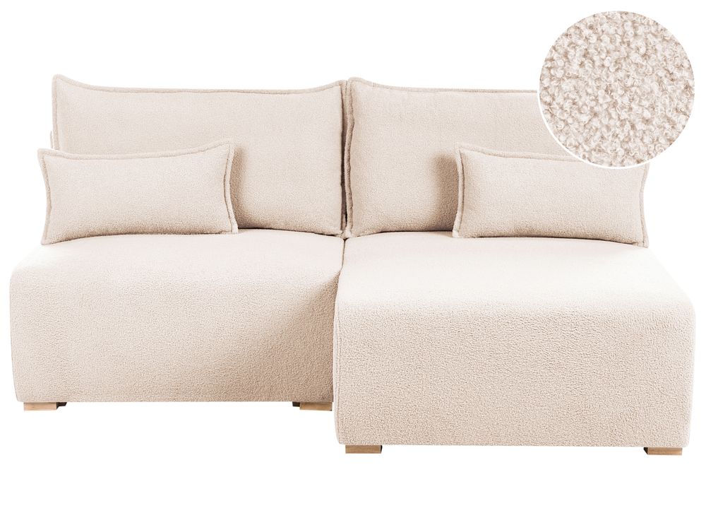 Divano angolare modulare NERBO Bouclé Beige Lato Sinistro