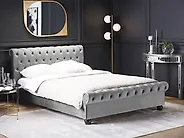 Bett mit Lattenrost Samtstoff AVALLON 180 x 200 cm Grau_1175786
