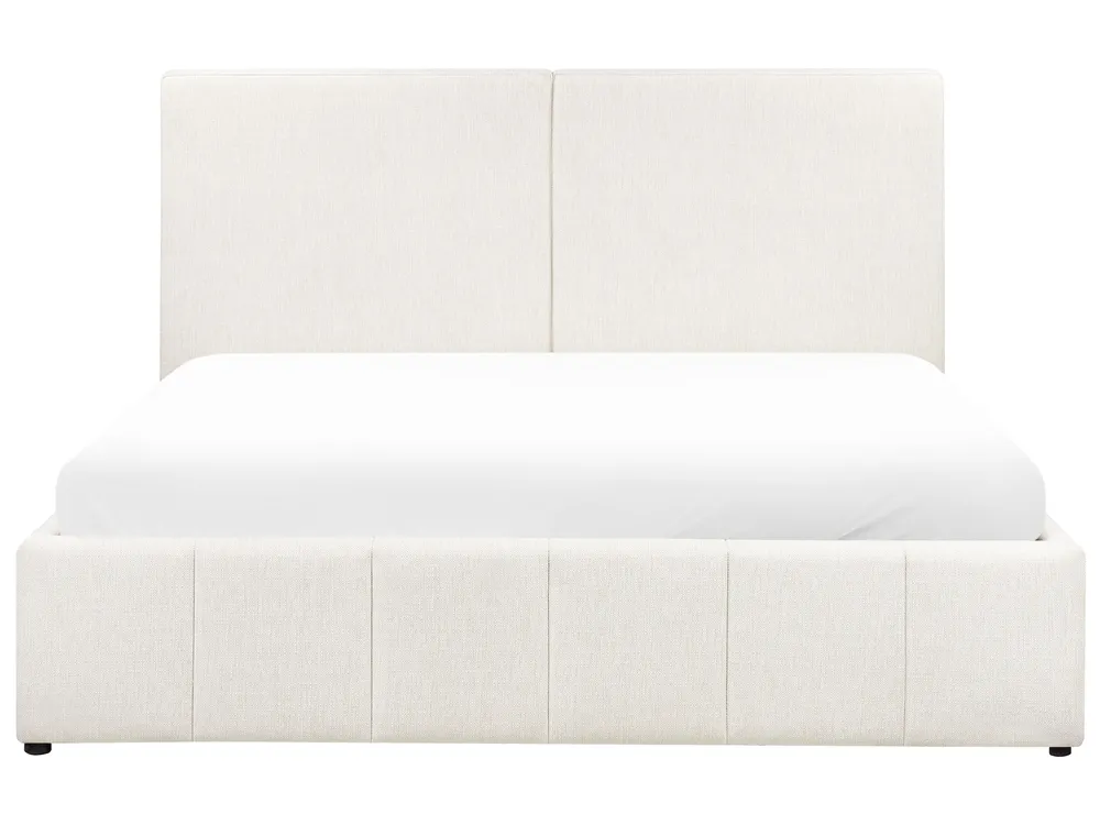 Ottoman Bed CASTELNAVET Fabric Off-White 180 x 200 cm (EU Super King)_972848