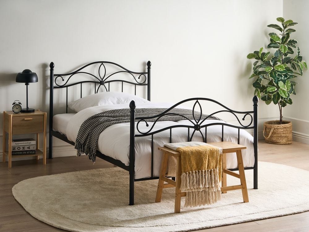 Cama Metal ANTLIA 120 x 200 cm Negro