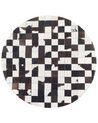 Round Cowhide Area Rug ⌀ 140 cm Black and White BERGAMA_689656