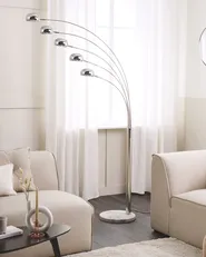 Floor Lamp FLINDERS Adjustable Metal Silver_820144