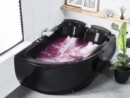 Corner Hot Tub with LED PARADISO 1580 x 1130 mm Black Left Hand_783086