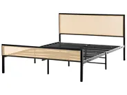 Bed PE Rattan AVANTON 140 x 200 cm (EU Double) Black_976638