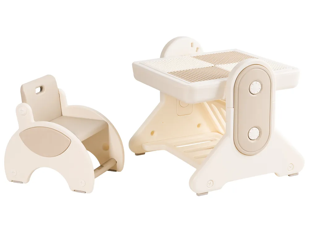 Kids Table and Chair Set MILA Beige_1124422