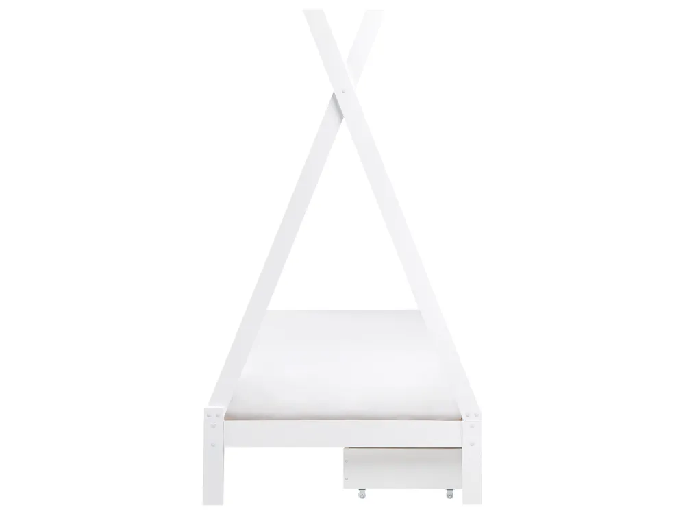 Lit à tiroirs pour enfants Tipi Bois de pin DEVAY 90 x 200 cm Blanc_963568