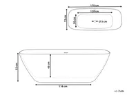 Freestanding Bathtub SELLA 1700 x 720 mm Solid Surface White_1096004