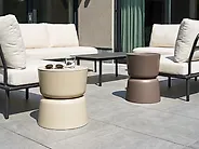 Set of 2 Side Tables ATACAMA 32/40 cm 32/40 cm Brown Beige_1172075