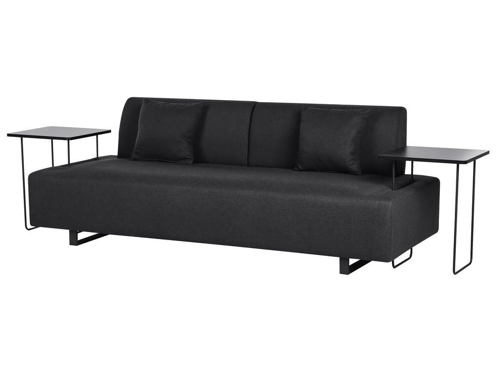 Sofa 3 Seater SOKNA with Tables Fabric Black