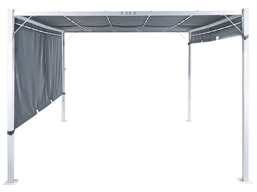 Gazebo LED PARGA 310 cm 310 cm Metallo Grigio_900886