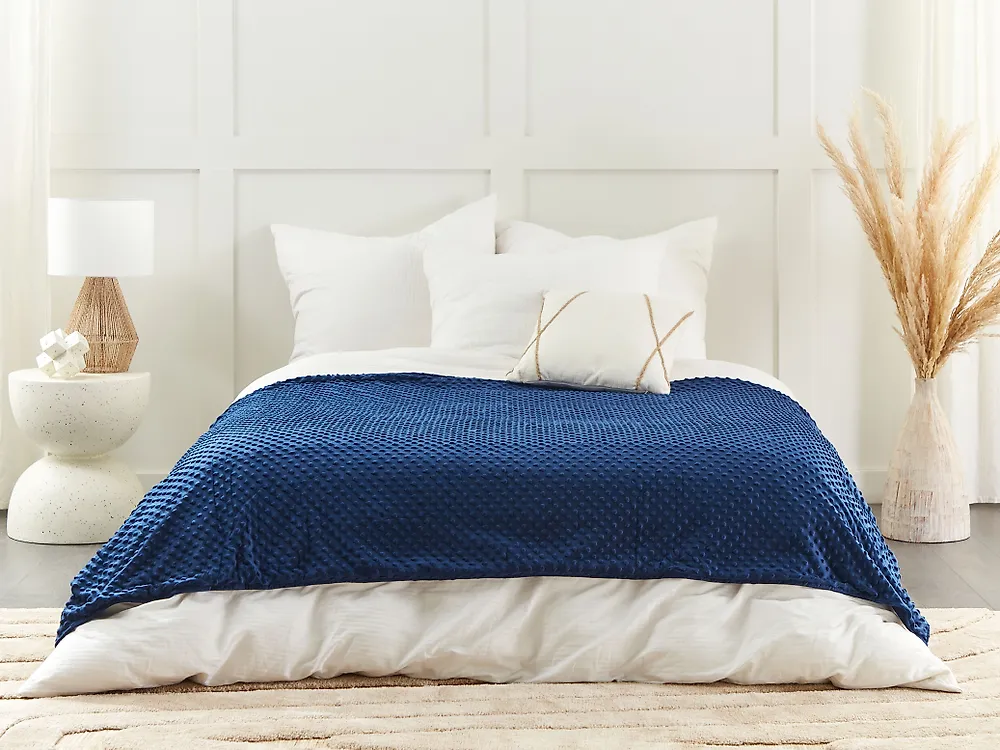 Duvet Cover CALLISTO 135 x 200 cm Polyester Navy Blue_1183758
