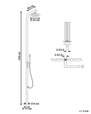 Freestanding Outdoor Shower MARUDI Silver_1078913