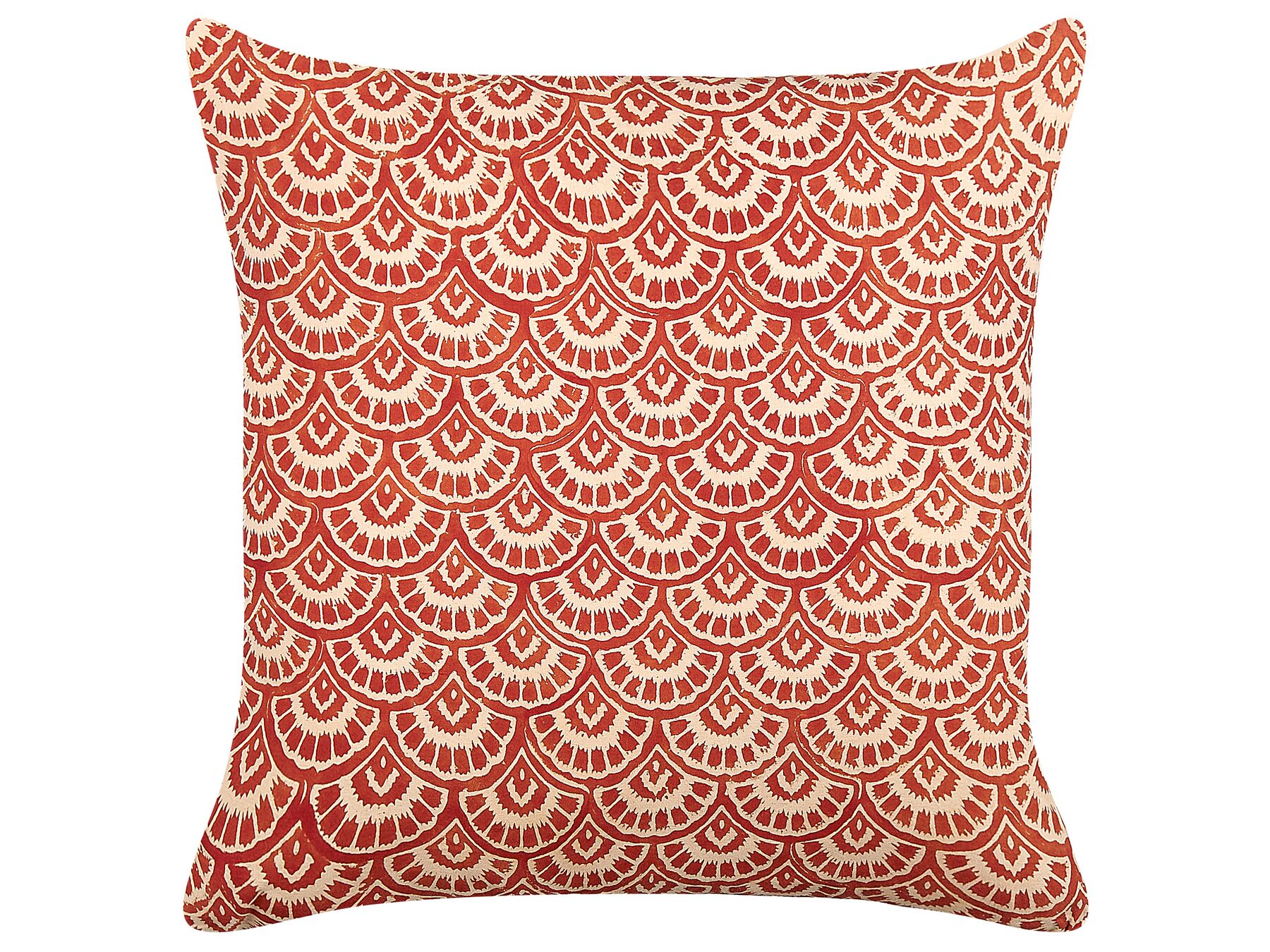 Cuscino cotone rosso e bianco crema 45 x 45 cm RHUS_839094