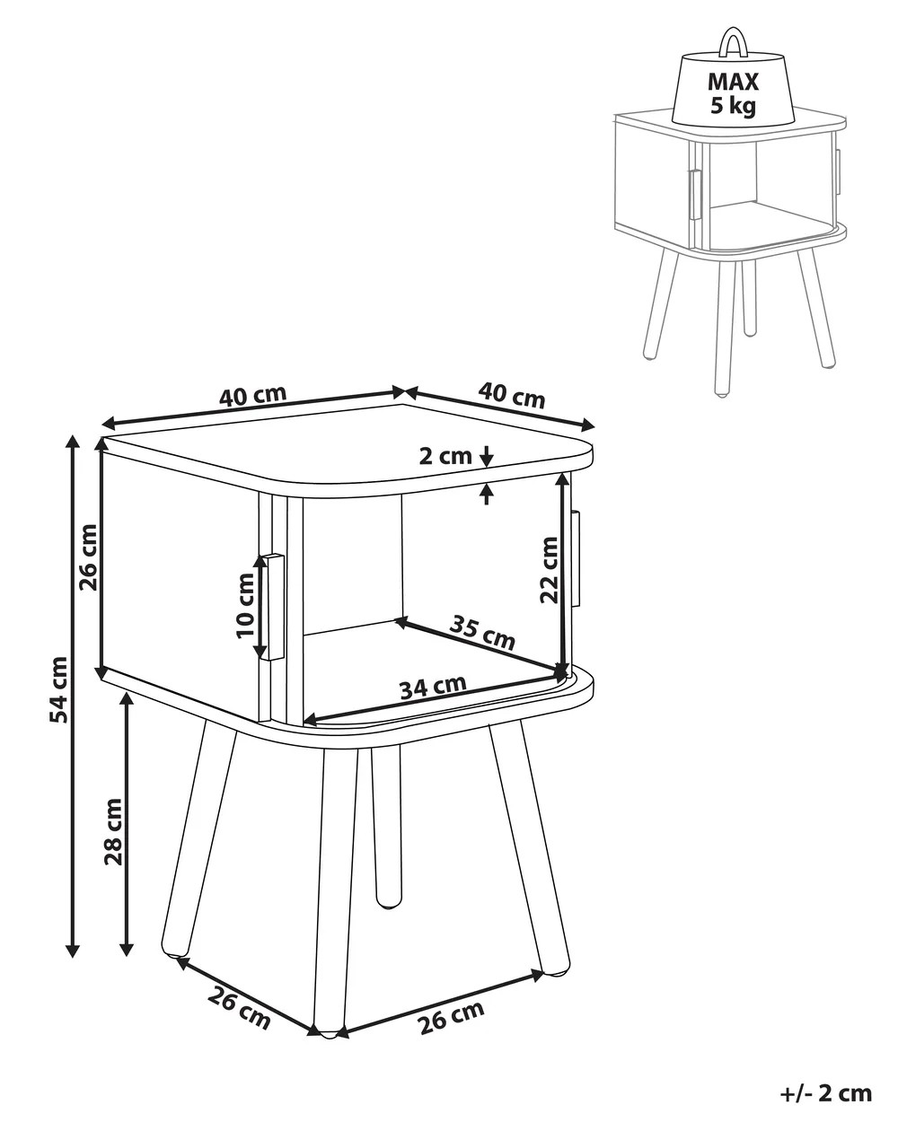 Bedside Table SELAH Brown_935756