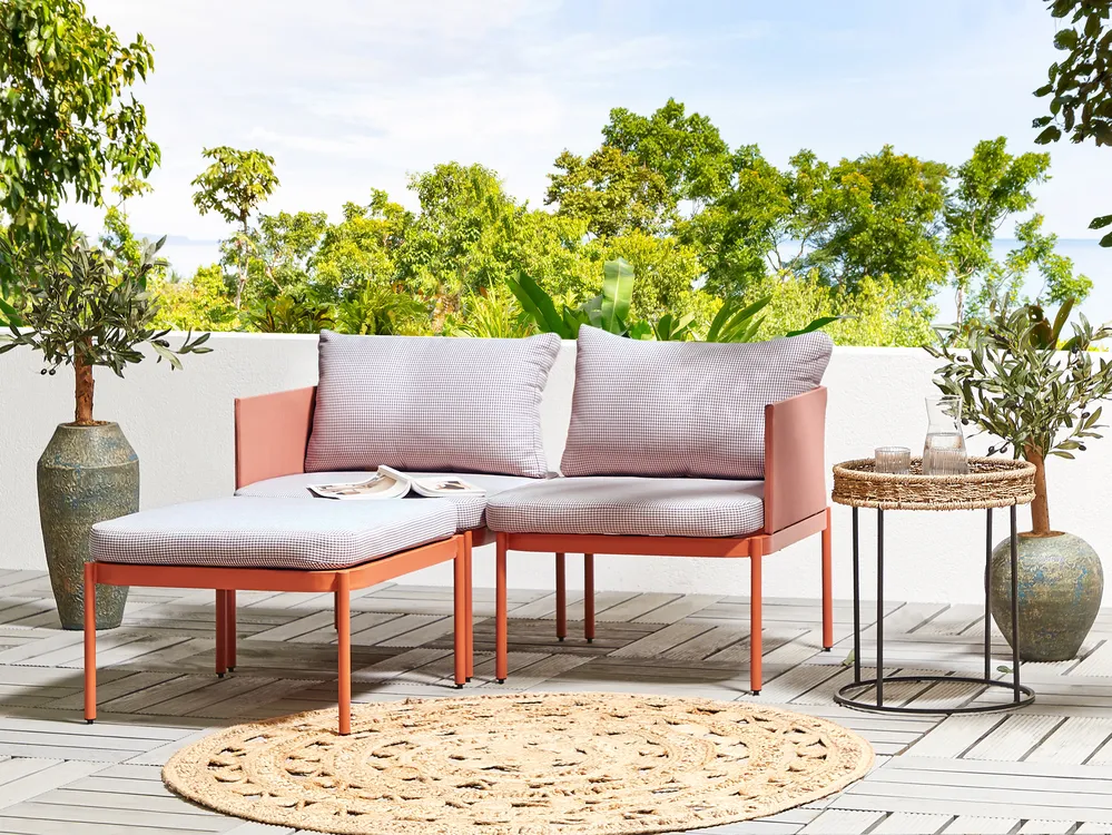 Garden Lounge Set with Table 2 Seater TERRACINA Metal Orange_826663