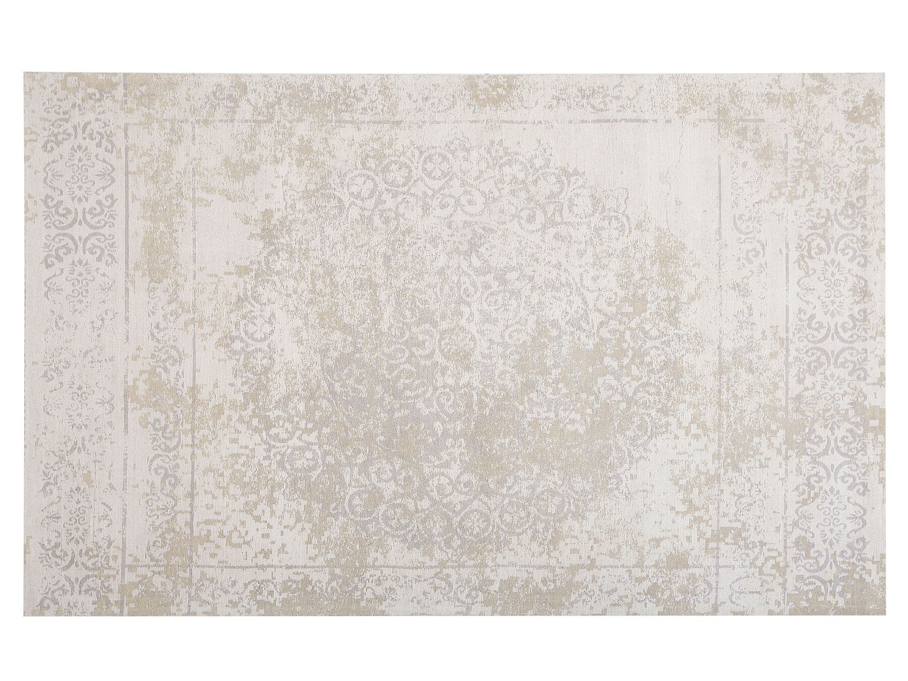 Teppich Baumwolle beige 160 x 230 cm orientalisches Muster Kurzflor BEYKOZ_747473