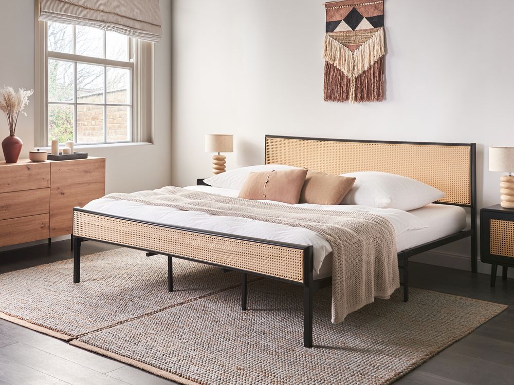 Letto Rattan sintetico (PE) AVANTON 180 x 200 cm Nero