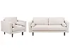 Living Room Set 4 Seater NURMO Fabric Light Beige