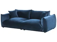 Canapé 3 places LUVOS Velours Bleu foncé_970581