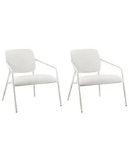 Set of 2 Armchairs LOA Fabric Off-White_1012529