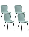 Set of 4 Dining Chairs CALDWELL Fabric Mint Green