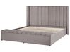 Velvet EU Super King Size Waterbed with Storage Bench Grey NOYERS_920465