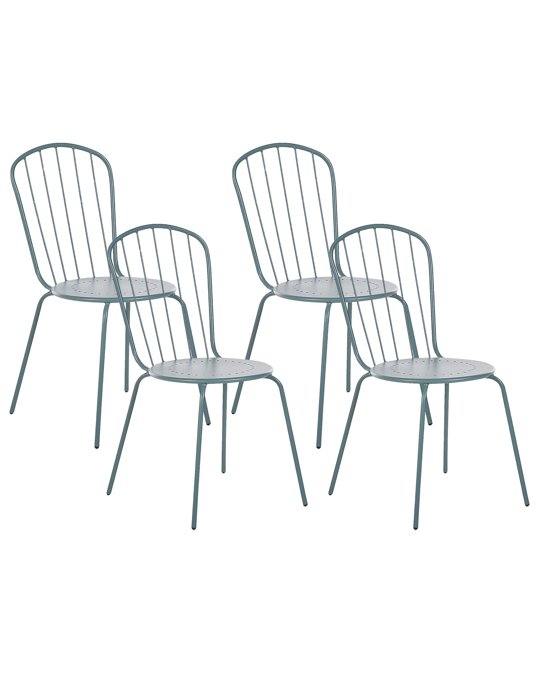 Sada 4 kovových zahradních židlí světle modrá CALVI_815607