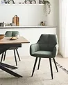 Lot de 2 chaises de salle à manger TIRANO Lin synthétique Vert