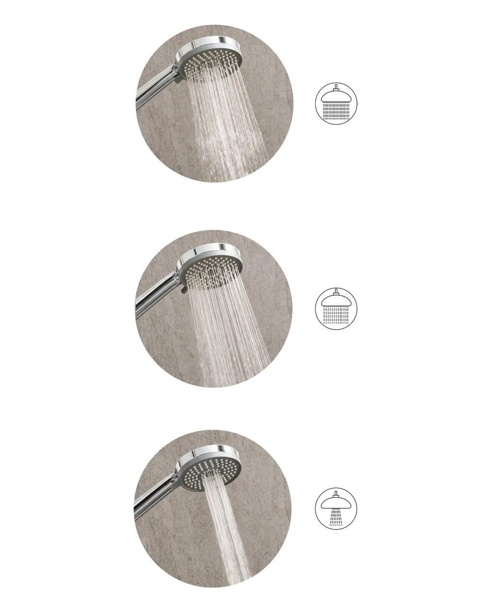 Shower Head and Hose Kit SURIPA 3-function Silver_1006553