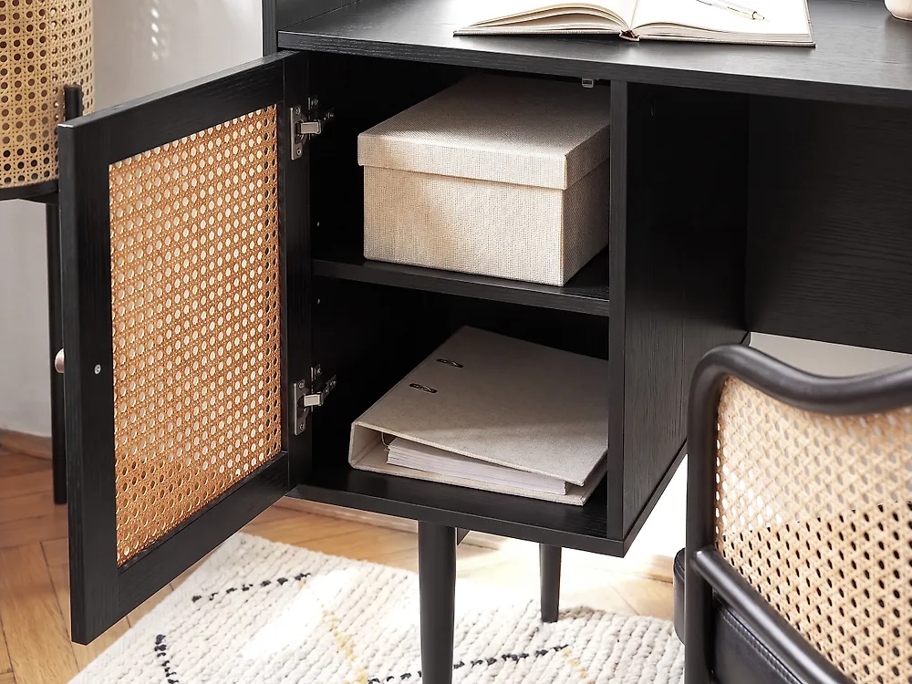 Home Office Desk RATANA 130 cm x 50 cm Black_1191763