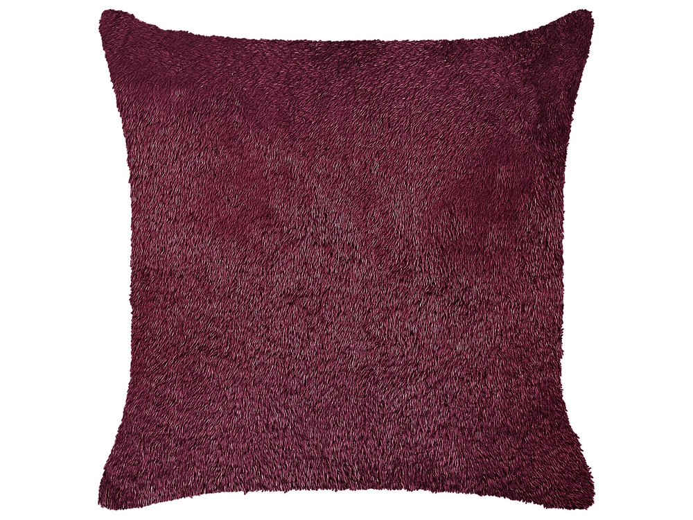 Burgundy fur pillow top