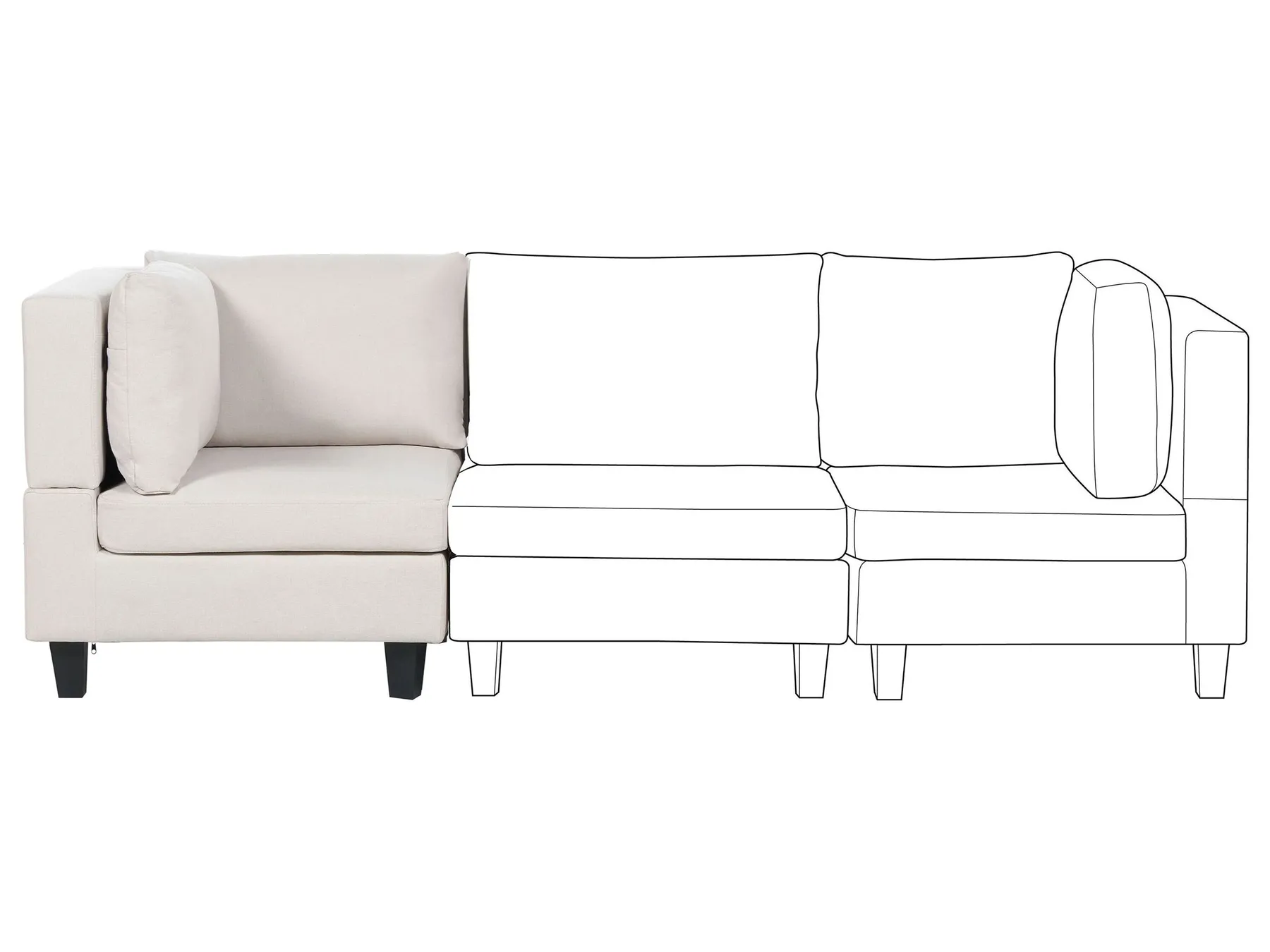 Modulo Angolare UNSTAD Tessuto Beige chiaro_891078