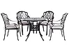 Garden Dining Set 4 Seater ANCONA with Cushions Metal Black