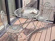 Bistro Table Folding TRENTO 70 cm 70 cm Metal Light Green_1155084