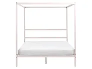 Cama com dossel Metal LESTARDS 160 x 200 cm Creme claro_1165346
