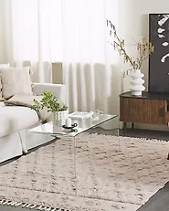 Tappeto SULUOVA Beige 140 x 200 cm Cotone_1180408