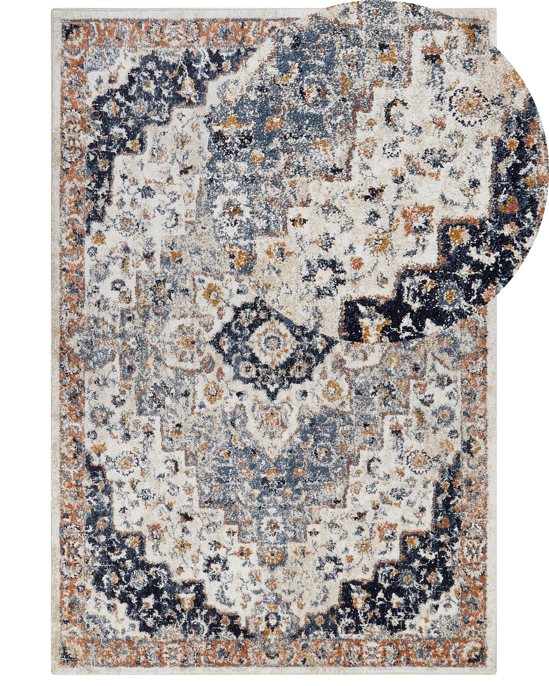 Teppich mehrfarbig 160 x 230 cm orientalisches Muster Kurzflor HERMON_854278