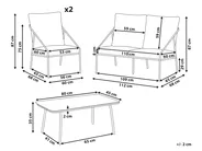 Garden Lounge Set with Table 4 Seater USTICA Metal White_1037444