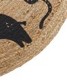 Dětský kulatý koberec z juty se zvířecím motivem ⌀ 120 cm béžová EARTH_909405